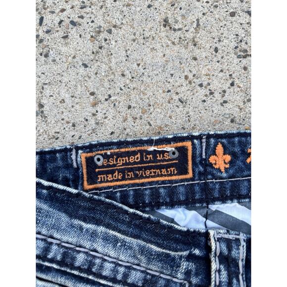 Rock Revival Distressed Blue Straight Jeans - Picture 12 of 16